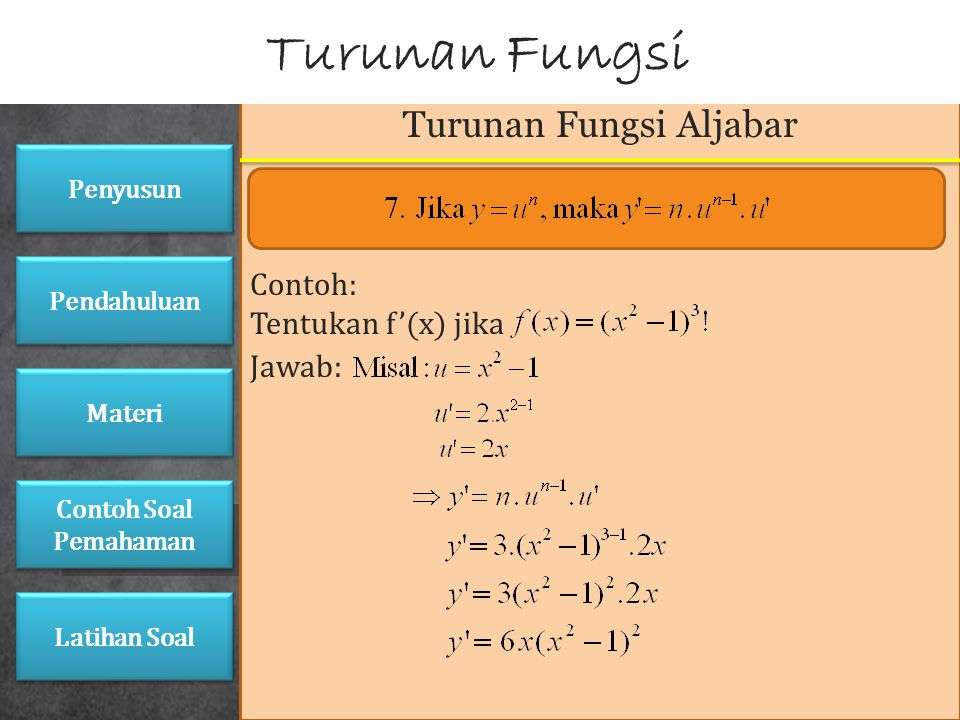 Turunan Fungsi Aljabar Powerpoint Kelas Pintar